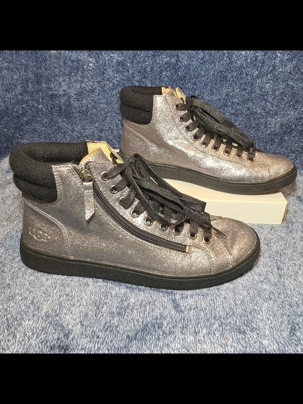 UGG Olive Glitter High-Top Sneakers